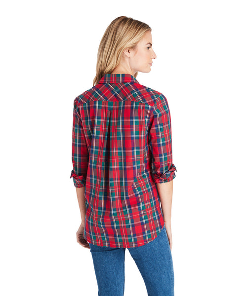 Vineyard Vines | Women's Merry Plaid Relaxed Button Down