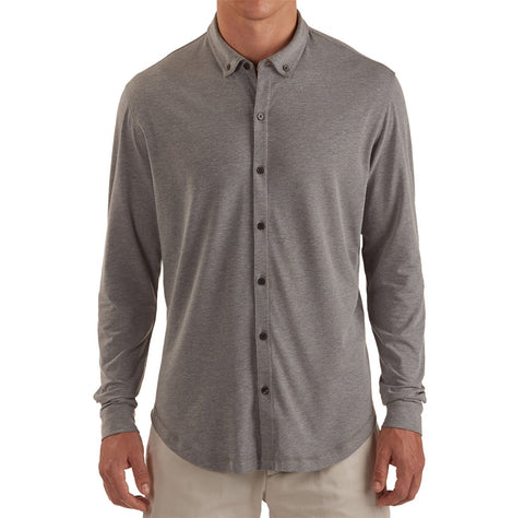 Linksoul | Heather Long Sleeve Full Button Shirt