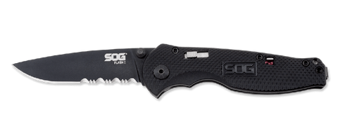 SOG Knives | Flash I Partially Ser. Black Tini