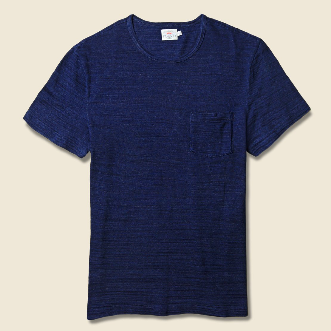 Faherty | Short Sleeve Indigo Pocket Tee